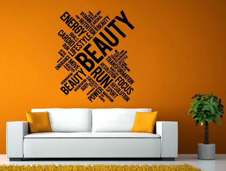 Beauty Healthy Lifestyle Focus Motivation Words DIY Wall Stickers Decals Vinyl Mural Decor Art L2160