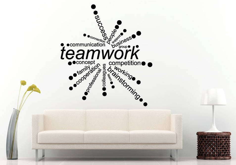 Teamwork Success Connection Corporation Office Business Words DIY Wall Stickers Decals Vinyl Mural Decor Art L2168