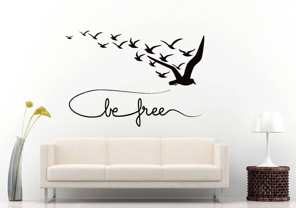 Be Free Birds Pelicans Flying DIY Wall Stickers Decals Vinyl Mural Decor Art L2173