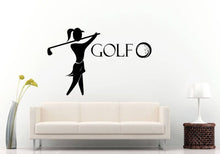 Load image into Gallery viewer, Girl Golfer Playing Golf Sports British Game DIY Wall Stickers Decals Vinyl Mural Decor Art L2175
