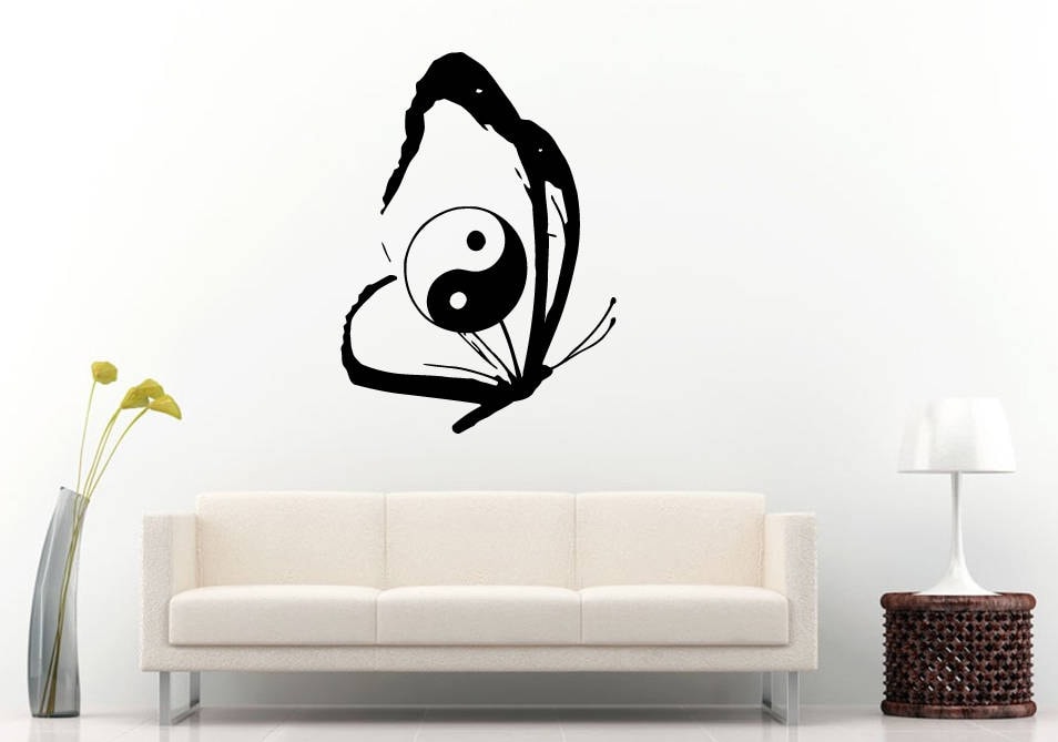 Yin Yang Butterfly DIY Wall Sticker Decal Vinyl Mural Decor Art L2184