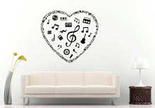 Load image into Gallery viewer, Music Love Heart Notes Instruments DIY Wall Sticker Decal Vinyl Mural Decor Art L2190