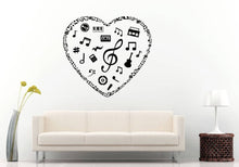 Load image into Gallery viewer, Music Love Heart Notes Instruments DIY Wall Sticker Decal Vinyl Mural Decor Art L2190