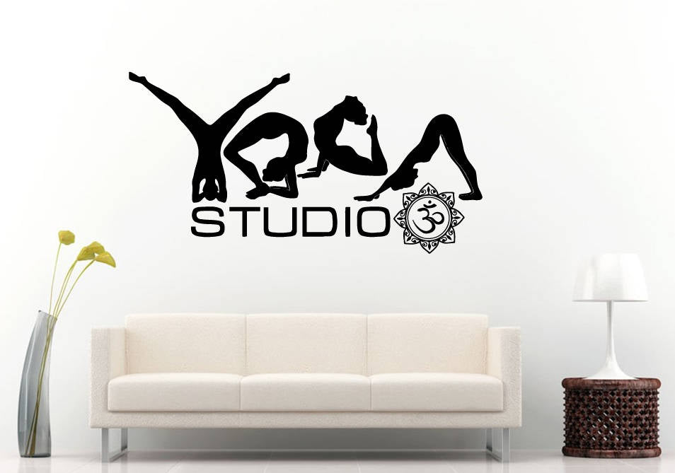 Lotus Meditation Buddha Pose Namaste Yoga Flower Zen Peace Mandala Om Symbol Sign DIY Wall Sticker Decal Vinyl Mural Decor Art L2204