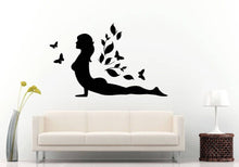 Load image into Gallery viewer, Girl Woman Meditation Flowers Butterfly's Buddha Pose Namaste Yoga Zen Mandala Om Symbol DIY Wall Sticker Decal Vinyl Mural Decor Art L2206