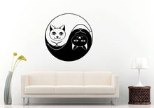Load image into Gallery viewer, Yin Yang Balance Kitty Cat Kitten Buddha Lotus Mandala Henna Mehndi Namaste Om Meditation Wall Sticker Decal Vinyl Mural Decor Art L2217