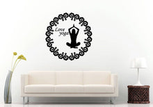 Load image into Gallery viewer, Love Yoga Buddha Lotus Pose Mandala Henna Mehndi Namaste Om Meditation Wall Sticker Decal Vinyl Mural Decor Art L2218
