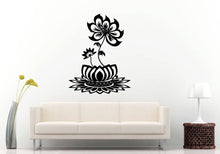 Load image into Gallery viewer, Lotus Flower Yoga Studio Mandala Henna Mehndi Namaste Om Meditation Wall Sticker Decal Vinyl Mural Decor Art L2228
