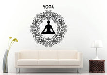 Load image into Gallery viewer, Lotus Pose Yoga Studio Mandala Henna Mehndi Namaste Om Meditation Wall Sticker Decal Vinyl Mural Decor Art L2229
