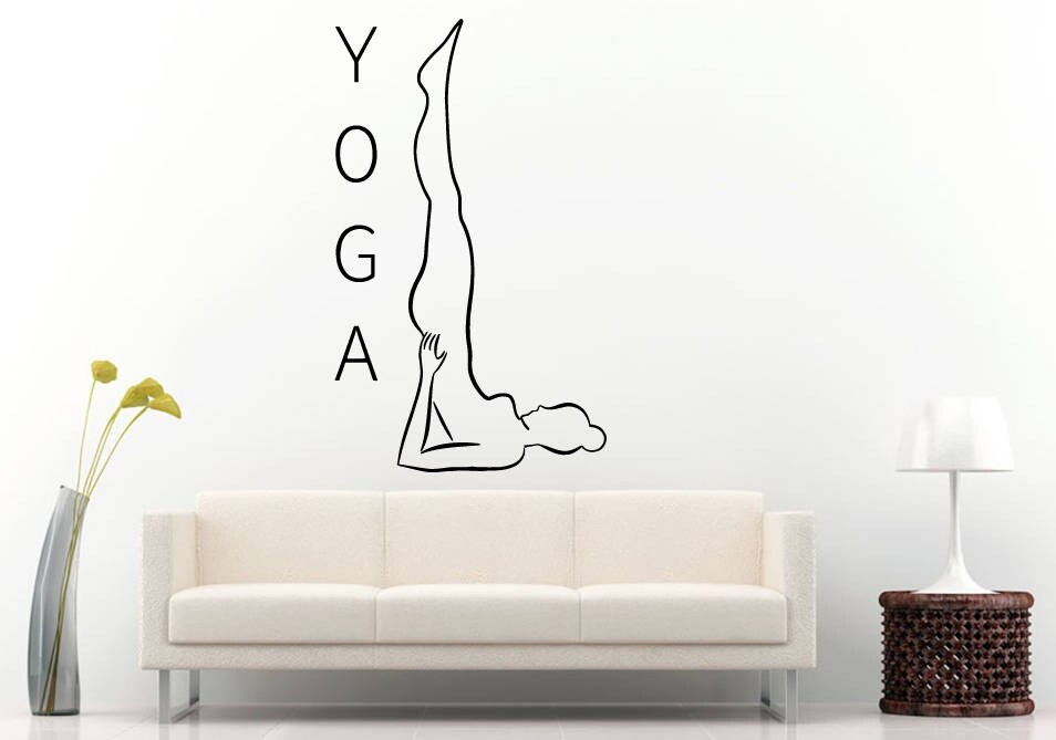 Center Pose Yoga Studio Mandala Henna Mehndi Namaste Om Meditation Wall Sticker Decal Vinyl Mural Decor Art L2230