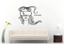 Load image into Gallery viewer, Virtual Reality Gamer Gaming Girl Headset Glasses Mask Wall Sticker Decal Vinyl Mural Decor Art L2238