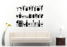 Load image into Gallery viewer, Bar Night Club Restaurant Cocktail Drinks Alcohol Beverages Glasses Pitcher Wall Sticker Decal Vinyl Mural Decor Art L2241