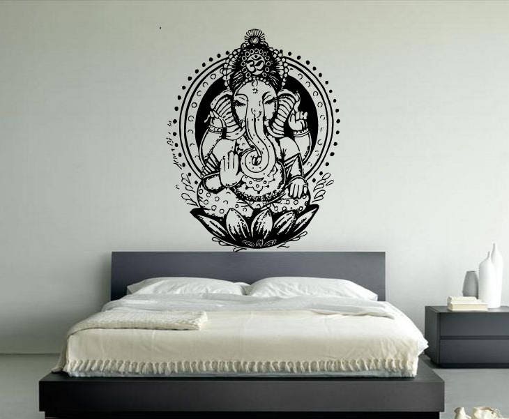 Ganesha Elephant Lord of Success Hindu Hand God Buddha Indian Design Wall Vinyl Decal Art Sticker Home Modern Stylish Interior Decor VG140