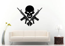 Load image into Gallery viewer, Skull Machine Guns Army Navy Seal Boys Room Wall Sticker Decal Vinyl Mural Decor Art L2245