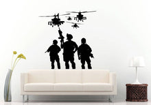 Load image into Gallery viewer, Army Strong Military Hero Helicopter Chopper Navy Seal United States Patriot Wall Sticker Decal Vinyl Mural Decor Art L2257