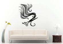 Load image into Gallery viewer, Scissors Cutting Trimming Hair Style Salon Barbershop Beauty Shop Fashion Women Wall Sticker Decal Vinyl Mural Decor Art L2263