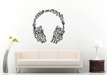 Load image into Gallery viewer, Music Notes Headphones Musical Studio Recording Audio Dj Producer Dance Wall Sticker Decal Vinyl Mural Decor Art L2312