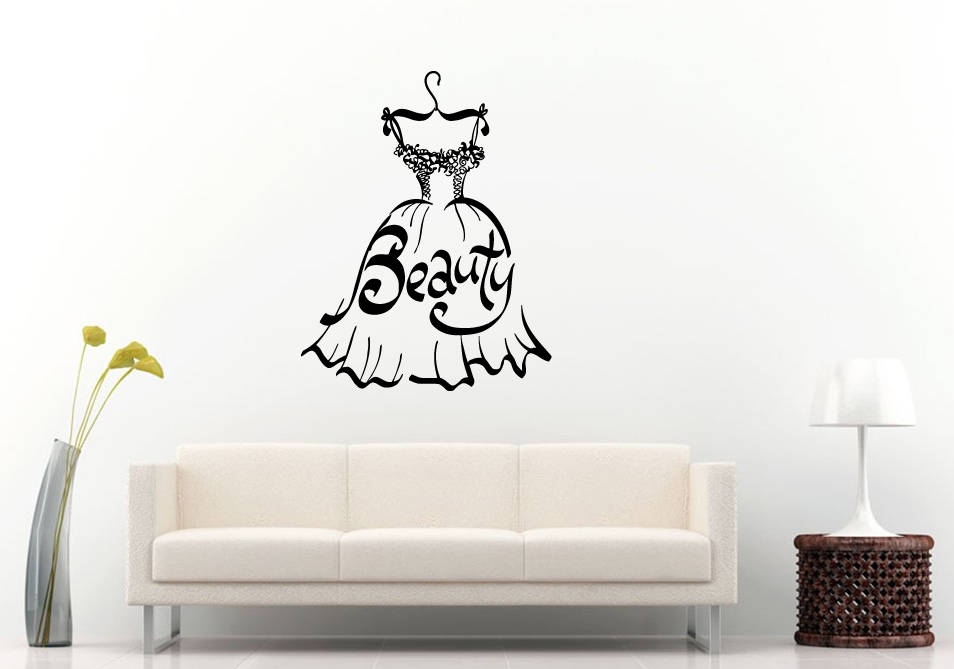 Fashion Beautiful Dress Shopping Style Beauty Art Design Woman Women Girl Female Wall Sticker Decal Vinyl Mural Decor Art L2315