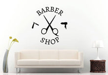 Load image into Gallery viewer, Barber Shop Hair Salon Beauty Shop Haircut Style Fashion Razor Scissors Blow Dryer Wall Sticker Decal Vinyl Mural Decor Art L2271