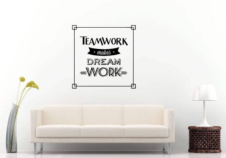 Team Work Business Success Positive Attitude Dream Wall Sticker Decal Vinyl Mural Decor Art L2326