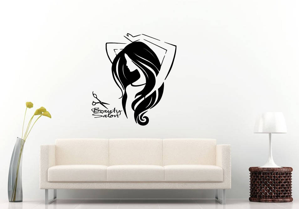 Hair Salon Beauty Shop Relax Spa Woman Style Fashion Wall Sticker Decal Vinyl Mural Decor Art L2338