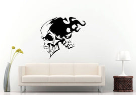 Flaming Skull Death Grim Reaper Fire Hell Horror Scary Wall Sticker Decal Vinyl Mural Decor Art L2343