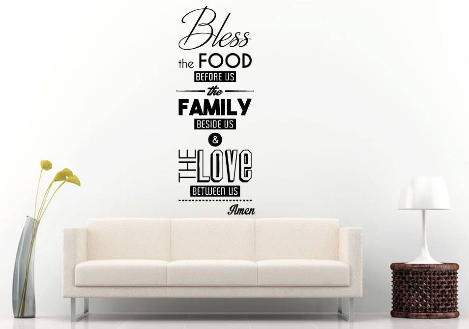 God Bless Food Family Love Quote Saying Bible Citation Wall Sticker Decal Vinyl Mural Decor Art L2347