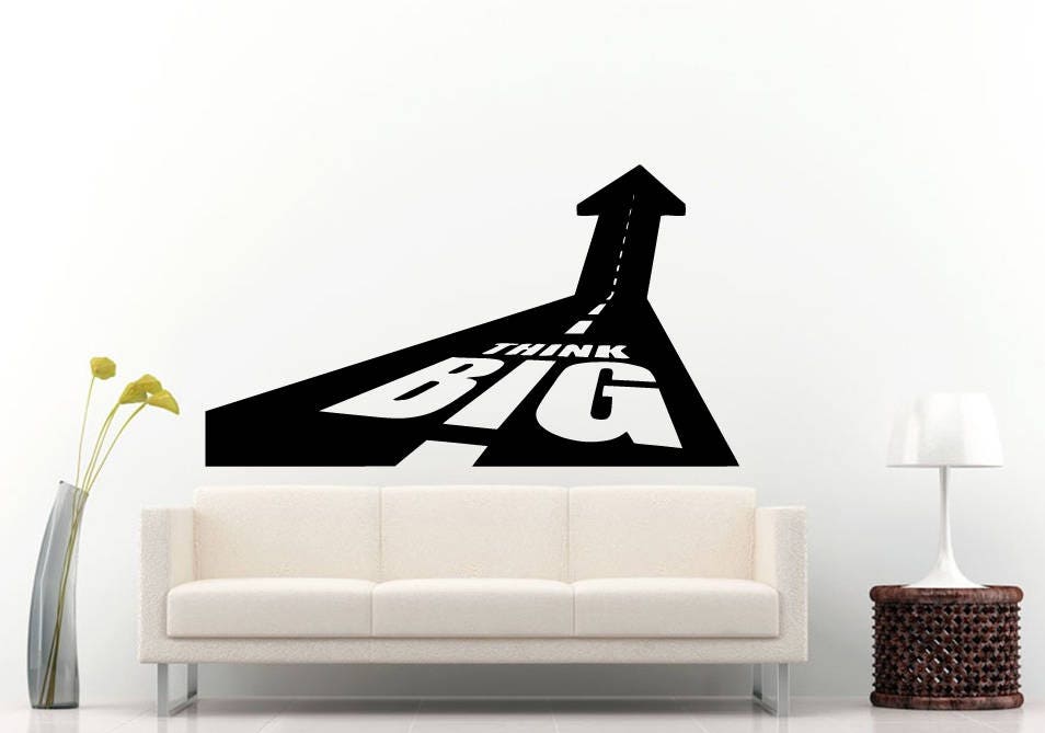Think Big Road To Success Hard Work Dedication Office Design Wall Sticker Decal Vinyl Mural Decor Art L2349
