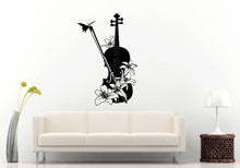 Load image into Gallery viewer, Violin Flower Design Butterfly Nature Music Musical Instrument Orchestra Wall Sticker Decal Vinyl Mural Decor Art L2353