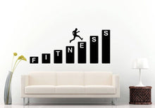 Load image into Gallery viewer, Fitness Running Stairs Athleticism Working Out Gym Wall Sticker Decal Vinyl Mural Decor Art L2310