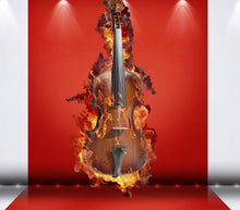 Load image into Gallery viewer, Painteeze Burning Cello Painting Like Decal, sticker, Cello decal, Rock cfb 38