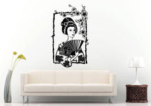 Load image into Gallery viewer, Asian Anime Flower Floral Girl Woman Hot Beautiful Fashion Shopping Beauty Salon Wall Sticker Decal Vinyl Mural Decor Art L2374