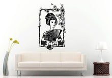 Load image into Gallery viewer, Asian Anime Flower Floral Girl Woman Hot Beautiful Fashion Shopping Beauty Salon Wall Sticker Decal Vinyl Mural Decor Art L2374