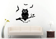 Load image into Gallery viewer, Owl Bird Tree Branch Bats Night Boys Girls Room Wall Sticker Decal Vinyl Mural Decor Art L2382