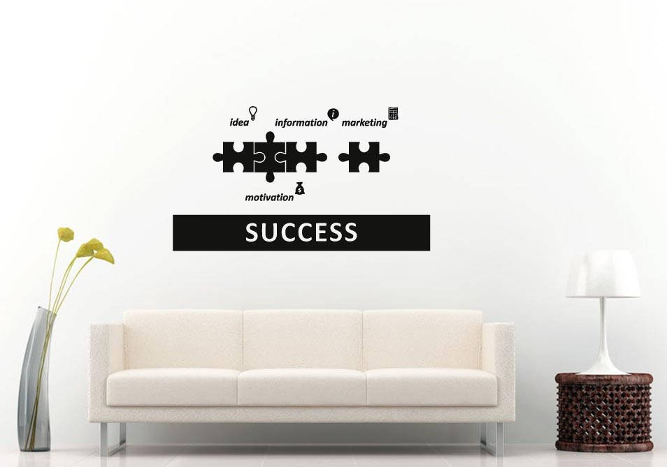 Success Idea Information Marketing Puzzle Teamwork Effort Success Build Office Motivation Wall Sticker Decal Vinyl Mural Decor Art L2395