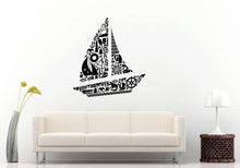 Load image into Gallery viewer, Sail Boat Yacht Ship Ocean Sea Nautical Ahoy Kids Room Wall Sticker Decal Vinyl Mural Decor Art L2402