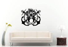 Load image into Gallery viewer, Anchor Diving Scuba Helmet Nautical See Ocean Room Wall Sticker Decal Vinyl Mural Decor Art L2405