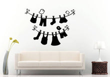 Load image into Gallery viewer, Laundry Clothes Drying Outside Room Wall Sticker Decal Vinyl Mural Decor Art L2409