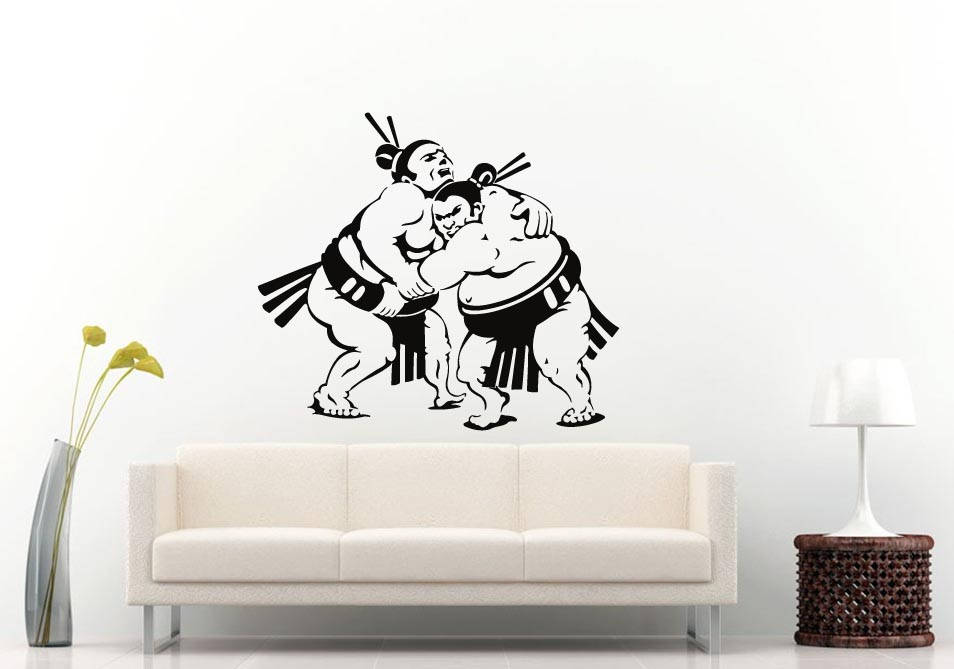 Sumo Wresting Japanese Martial Arts Fighting Sport Room Wall Sticker Decal Vinyl Mural Decor Art L2413
