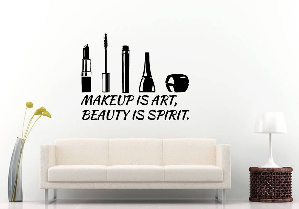 Makeup Beauty Spirit Style Salon Spa Beauty Art Design Woman Women Girl Female Wall Sticker Decal Vinyl Mural Decor Art L2314