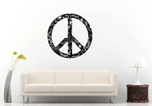 Load image into Gallery viewer, Peace Symbol Love Flowers Floral Design Pattern Sign Wall Sticker Decal Vinyl Mural Decor Art L2316