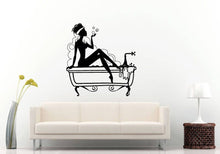 Load image into Gallery viewer, Bath Lady Relax Bathroom Bubbles Beauty Rest Salon Spa Wall Sticker Decal Vinyl Mural Decor Art L2317