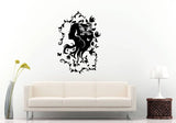 Beautiful Hair Girl Flowers Salon Beauty Shop Woman Female Fashion Wall Sticker Decal Vinyl Mural Decor Art L2333