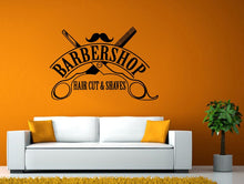 Load image into Gallery viewer, Barbershop Haircut Shaves Hair Shop Salon Style Fashion Room Wall Sticker Decal Vinyl Mural Decor Art L2450