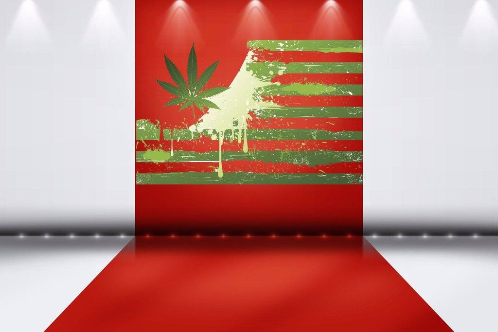 Painteeze Weed Painting Like Modern Wall Decor, Marijuana US Flag cfb 07