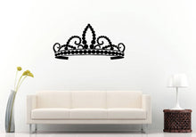 Load image into Gallery viewer, Princess Crown Diamonds Royal King Queen Girls Room Wall Sticker Decal Vinyl Mural Decor Art L2356