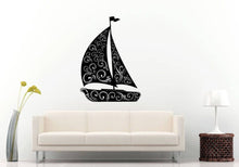 Load image into Gallery viewer, Sailboat Ship Yacht Ocean Sea Nautical Room Wall Sticker Decal Vinyl Mural Decor Art L2359