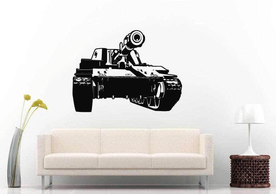 Tank Vehicle Weapon Arms War Zone Fight Battle Army Soldier Fleet Wall Sticker Decal Vinyl Mural Decor Art L2361