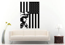 Load image into Gallery viewer, American USA Flag Patriotic Military Weapon Arms War Zone Fight Battle Army Soldier Fleet Wall Sticker Decal Vinyl Mural Decor Art L2363