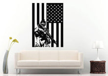 Load image into Gallery viewer, American USA Flag Patriotic Military Weapon Arms War Zone Fight Battle Army Soldier Fleet Wall Sticker Decal Vinyl Mural Decor Art L2369